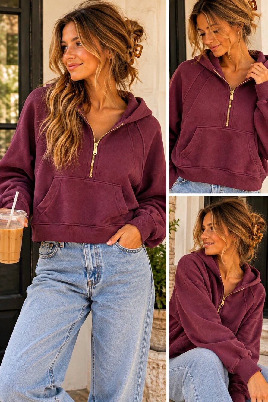 Lululemon Scuba Evolve Oversized Half-Zip Hoodie in Plum M/L